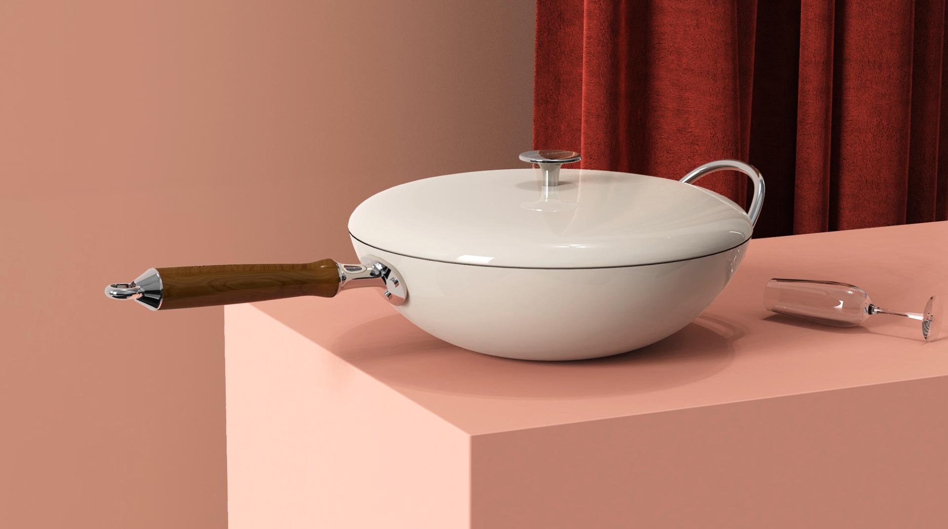 London Design Awards Winner - MOCAROSE enamel refined iron pan
