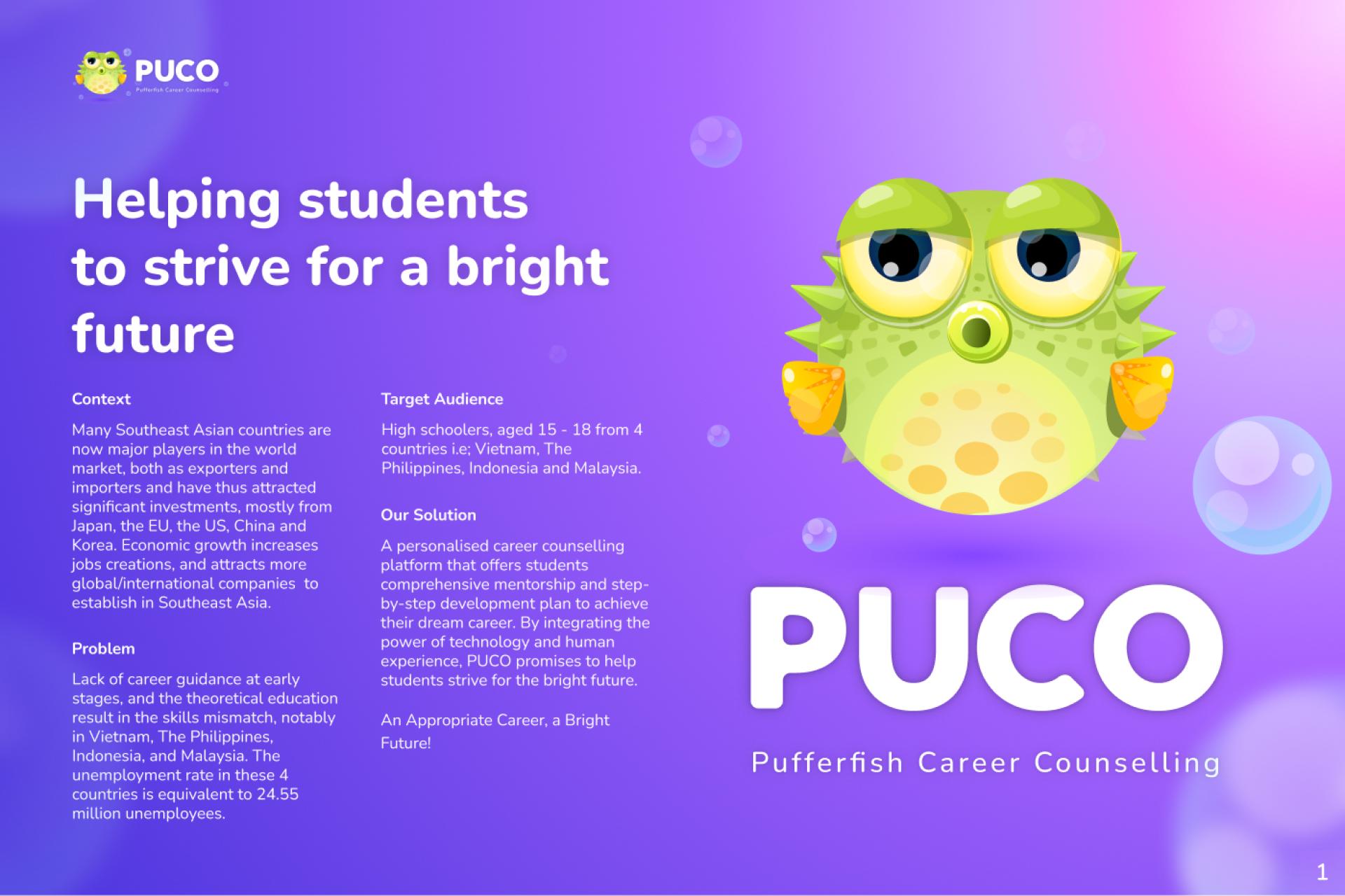 London Design Awards Winner - PUCO - Pufferfish Career Counselling