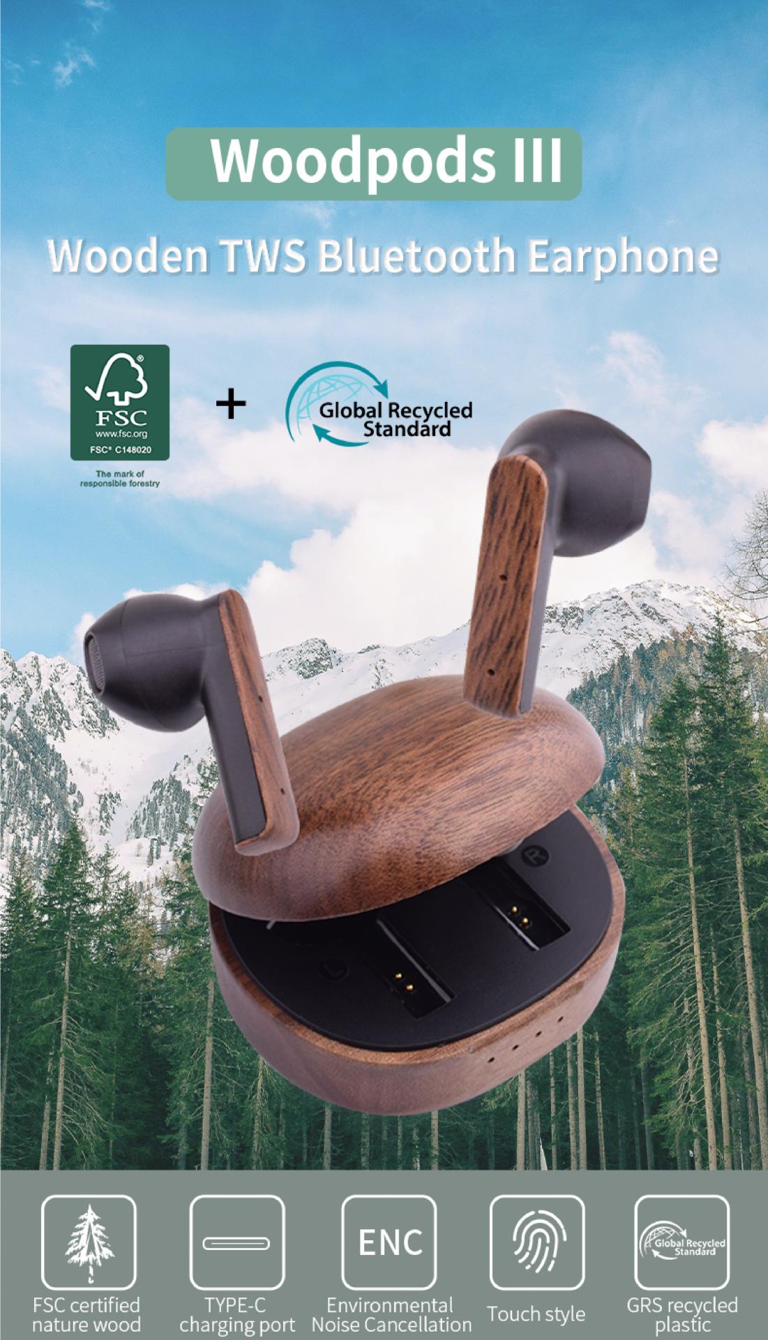 London Design Awards Winner - Woodpods Ⅲ Wooden TWS