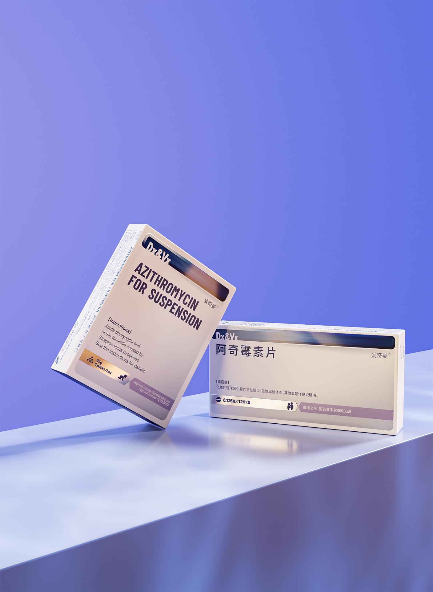 London Design Awards Winner - Dx&Vx Azithromycin pharmaceutical Series package
