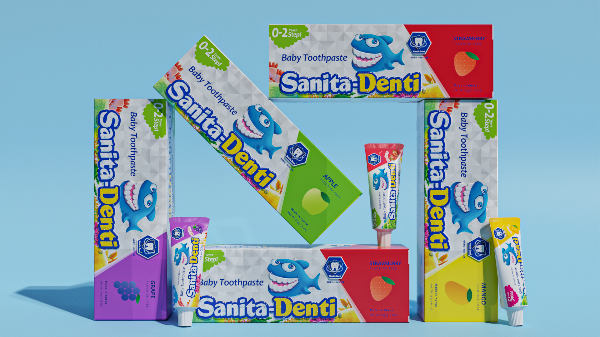 London Design Awards Winner - Sanita-Denti Baby Toothpaste Series