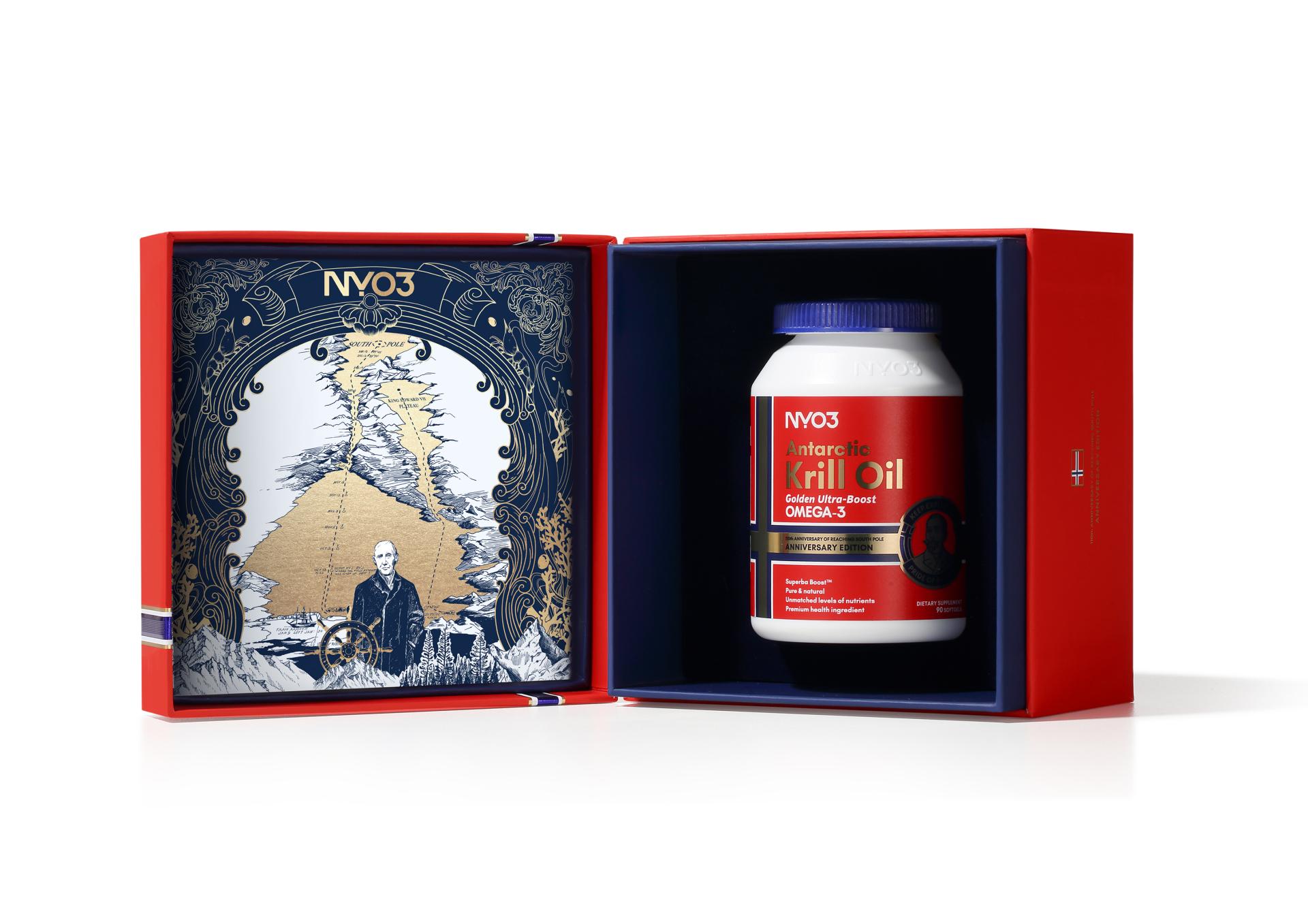 London Design Awards Winner - NYO3 Antarctic Krill Oil Golden Amundsen Edition