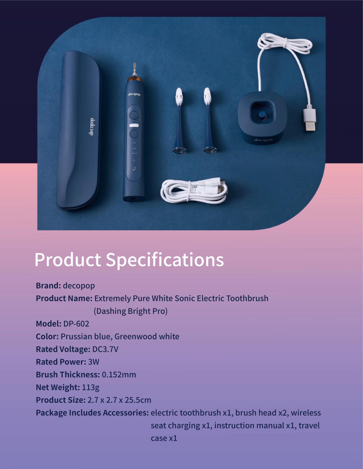 London Design Awards Winner - Pure White Sonic Electric Toothbrush