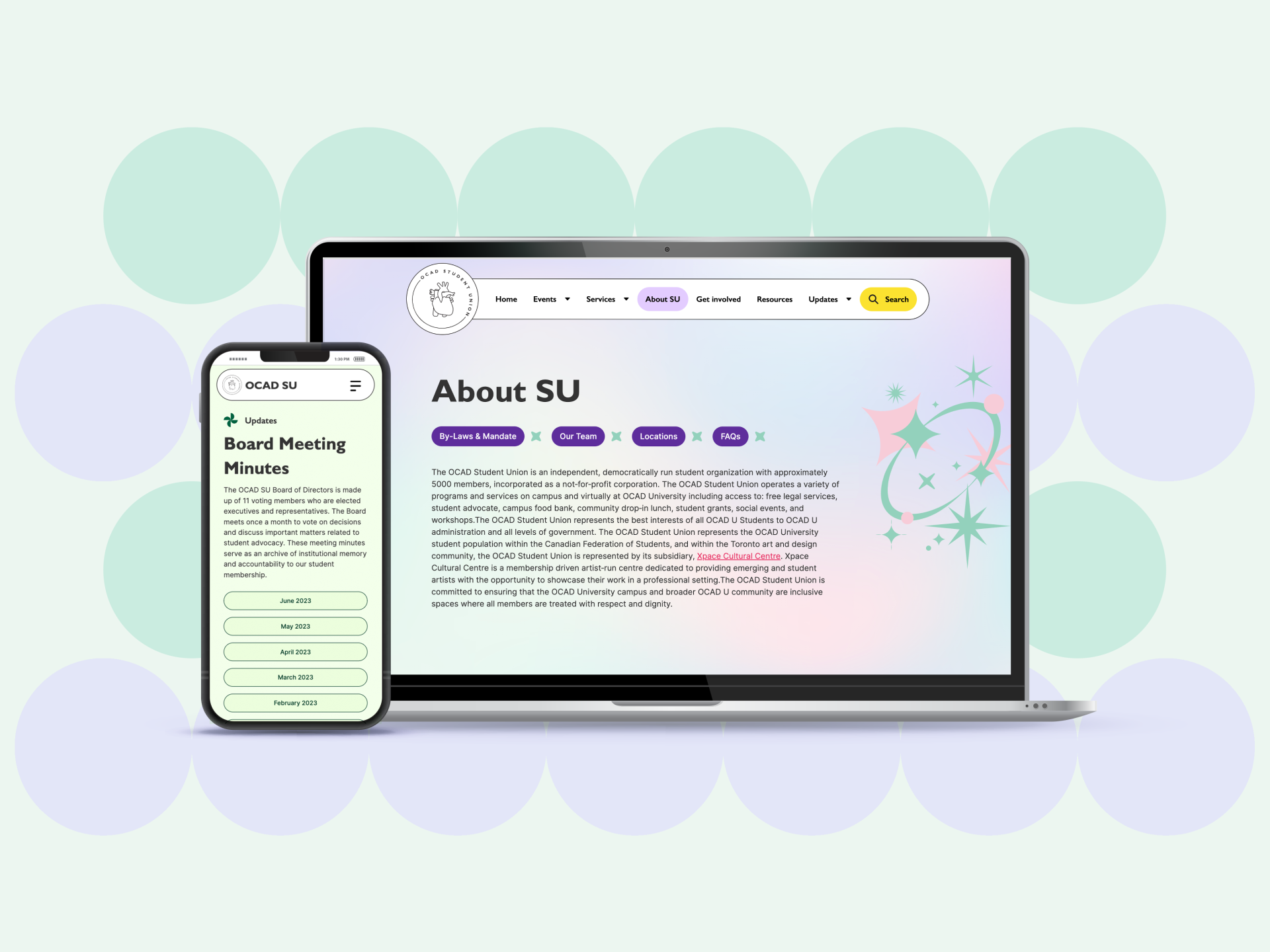 London Design Awards Winner - OCAD University Student Union Website