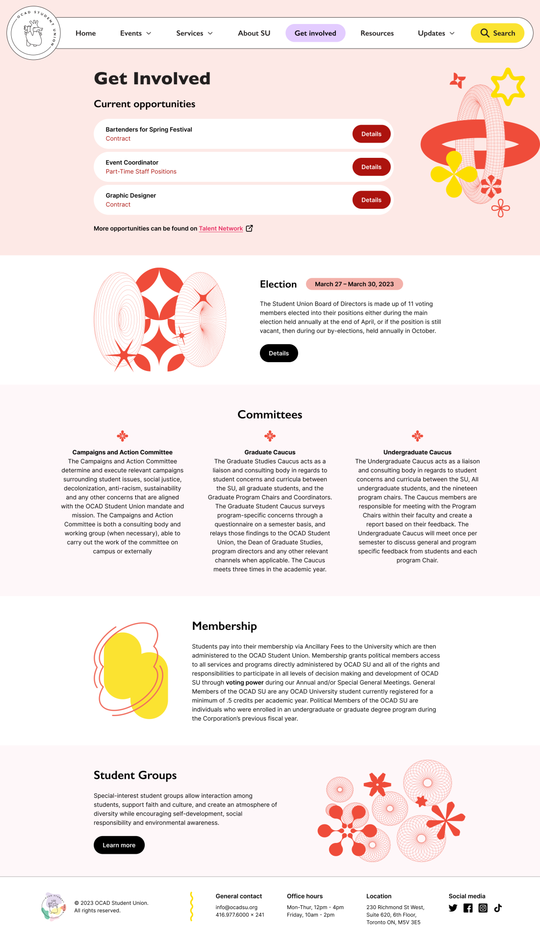 London Design Awards Winner - OCAD University Student Union Website