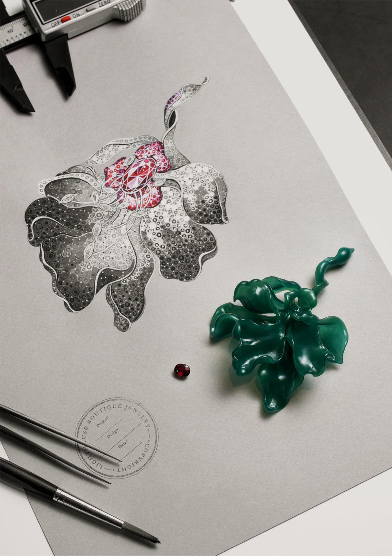 London Design Awards Winner - Black Rose brooch